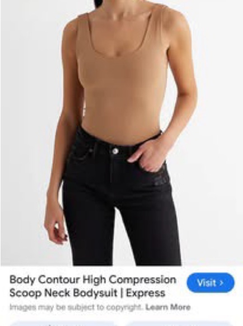 Express Body Contour High Compression Scoop Neck Bodysuit Size Small NWT